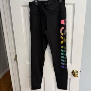 Victoria's Secret Black Leggings with Rainbow Logo